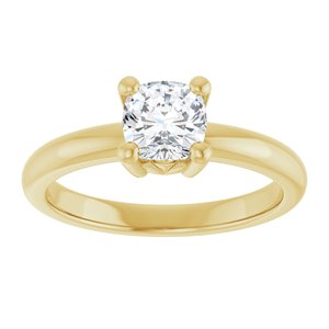 14K Yellow Gold 5.5x5.5 mm Cushion Ring Mounting – image 5