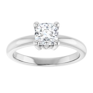 14K X1 White Gold 5.5x5.5 mm Cushion Ring Mounting – image 5