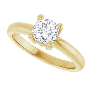 10K Yellow Gold 5.5x5.5 mm Cushion Ring Mounting – image 8