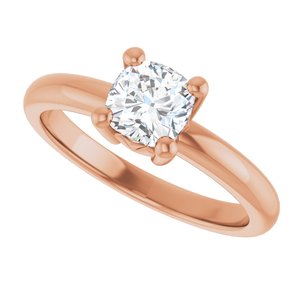 10K Rose Gold 5.5x5.5 mm Cushion Ring Mounting – image 8