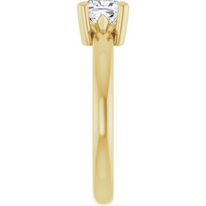 10K Yellow Gold 5.5x5.5 mm Cushion Ring Mounting – image 7
