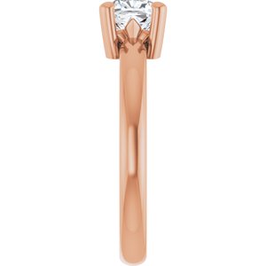 10K Rose Gold 5.5x5.5 mm Cushion Ring Mounting – image 7
