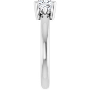 14K White Gold 5.5x5.5 mm Cushion Ring Mounting – image 7