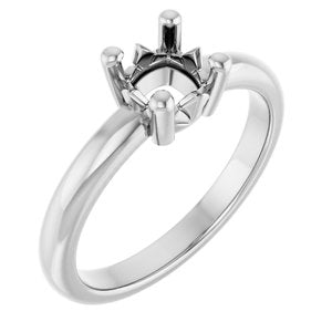 18K Palladium White Gold 5.5x5.5 mm Cushion Ring Mounting – image 2