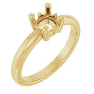 18K Yellow Gold 5.5x5.5 mm Cushion Ring Mounting – image 2
