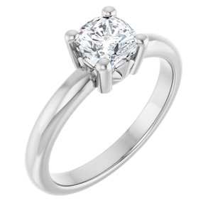 18K Palladium White Gold 5.5x5.5 mm Cushion Ring Mounting