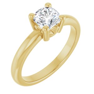 14K Yellow Gold 5.5x5.5 mm Cushion Ring Mounting