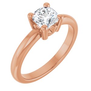 18K Rose Gold 5.5x5.5 mm Cushion Ring Mounting