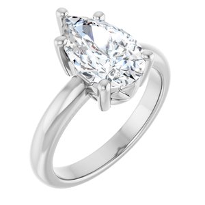 Sterling Silver 12x7.5 mm Pear Ring Mounting