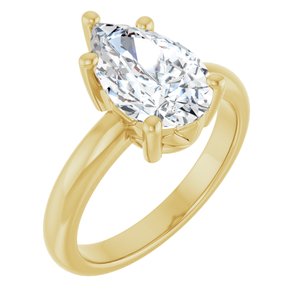 10K Yellow Gold 12x7.5 mm Pear Ring Mounting