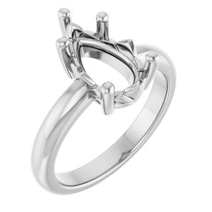 18K White Gold 12x7.5 mm Pear Ring Mounting – image 2