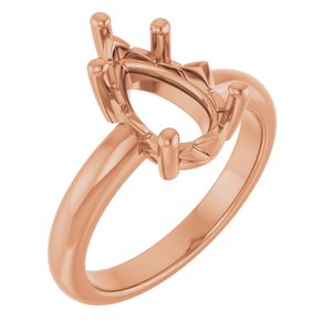 18K Rose Gold 12x7.5 mm Pear Ring Mounting – image 2