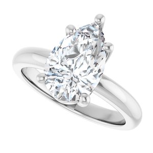 18K Palladium White Gold 12x7.5 mm Pear Ring Mounting – image 8