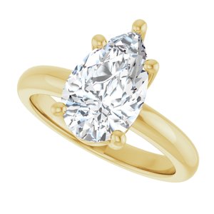 10K Yellow Gold 12x7.5 mm Pear Ring Mounting – image 8