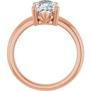 18K Rose Gold 12x7.5 mm Pear Ring Mounting – image 3