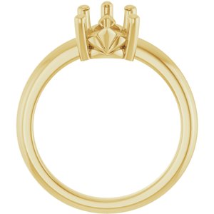 10K Yellow Gold 12x7.5 mm Pear Ring Mounting – image 4