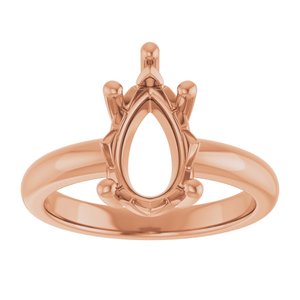 18K Rose Gold 12x7.5 mm Pear Ring Mounting – image 6