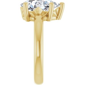 10K Yellow Gold 12x7.5 mm Pear Ring Mounting – image 7