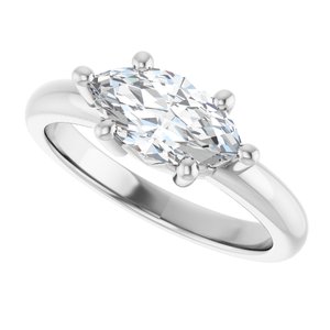 10K White Gold 10.5x5.5 mm Marquise Ring Mounting – image 8