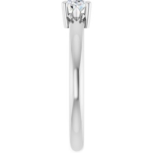18K X1 White Gold 6x4 mm Oval Ring Mounting – image 7