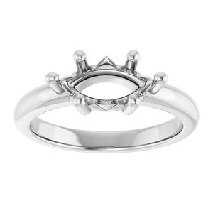 18K Palladium White Gold 10.5x5.5 mm Marquise Ring Mounting – image 6