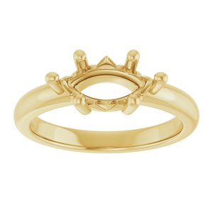 18K Yellow Gold 10.5x5.5 mm Marquise Ring Mounting – image 6