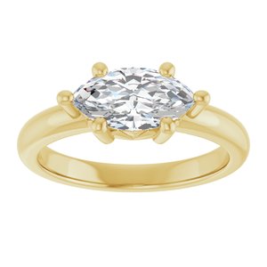 18K Yellow Gold 10.5x5.5 mm Marquise Ring Mounting – image 5
