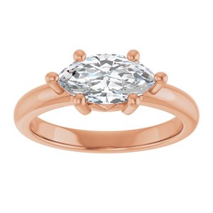 14K Rose Gold 10.5x5.5 mm Marquise Ring Mounting – image 5