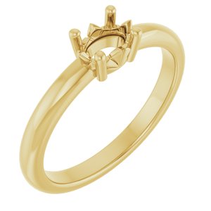 14K Yellow Gold 6x4 mm Oval Ring Mounting – image 2