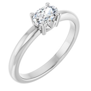 14K White Gold 6x4 mm Oval Ring Mounting