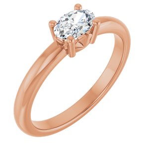 14K Rose Gold 6x4 mm Oval Ring Mounting