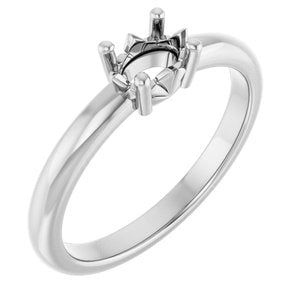 14K X1 White Gold 6x4 mm Oval Ring Mounting – image 2