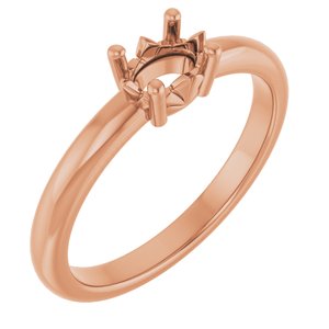 14K Rose Gold 6x4 mm Oval Ring Mounting – image 2
