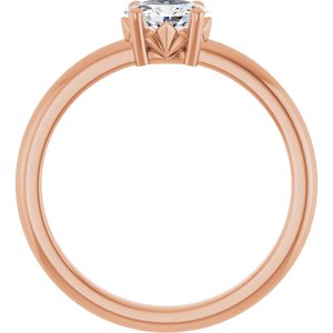 14K Rose Gold 6x4 mm Oval Ring Mounting – image 3