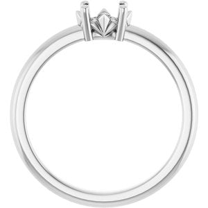 10K White Gold 6x4 mm Oval Ring Mounting – image 4