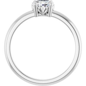 14K X1 White Gold 6x4 mm Oval Ring Mounting – image 3