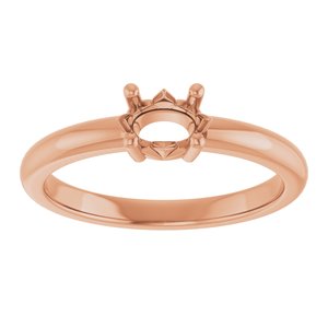 14K Rose Gold 6x4 mm Oval Ring Mounting – image 6