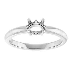 14K X1 White Gold 6x4 mm Oval Ring Mounting – image 6