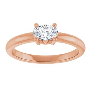 14K Rose Gold 6x4 mm Oval Ring Mounting – image 5
