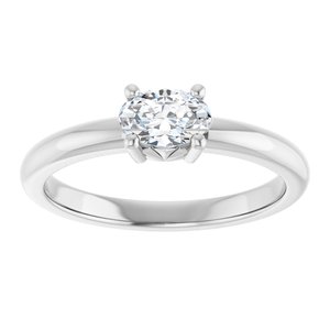 Sterling Silver 6x4 mm Oval Ring Mounting – image 5