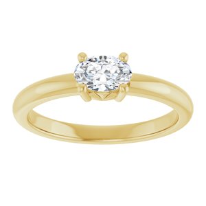14K Yellow Gold 6x4 mm Oval Ring Mounting – image 5