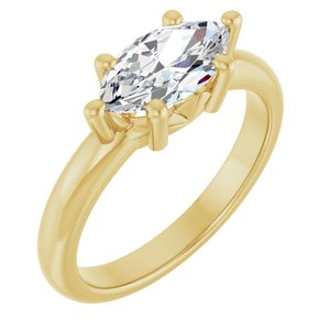 10K Yellow Gold 10.5x5.5 mm Marquise Ring Mounting