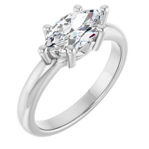 18K X1 White Gold 10.5x5.5 mm Marquise Ring Mounting