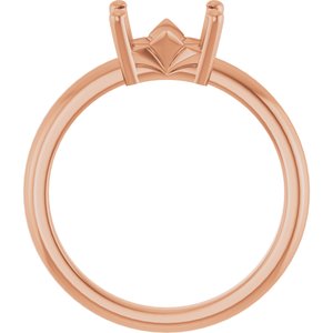 10K Rose Gold 7.5x5.5 mm Emerald Ring Mounting – image 4
