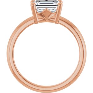 14K Rose Gold 7.5x5.5 mm Emerald Ring Mounting – image 3