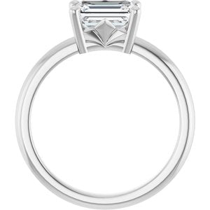 10K X1 White Gold 7.5x5.5 mm Emerald Ring Mounting – image 3