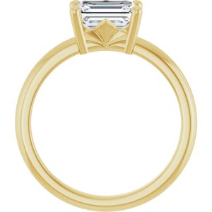 18K Yellow Gold 7.5x5.5 mm Emerald Ring Mounting – image 3