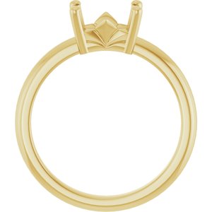 10K Yellow Gold 7.5x5.5 mm Emerald Ring Mounting – image 4