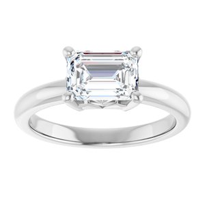 Platinum 7.5x5.5 mm Emerald Ring Mounting – image 5
