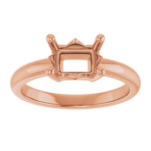 14K Rose Gold 7.5x5.5 mm Emerald Ring Mounting – image 6